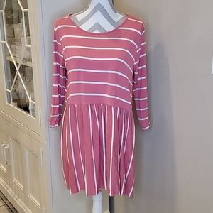 Blush Striped Tunic Dress NEW